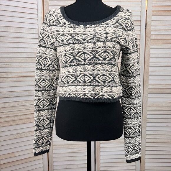 Anthropologie MOTH Cropped Fair Isle Sweater Small - Picture 1 of 11